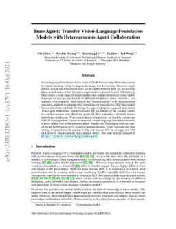 TransAgent: Transfer Vision-Language Foundation Models with
  Heterogeneous Agent Collaboration
