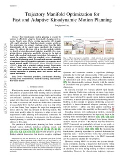 Trajectory Manifold Optimization for Fast and Adaptive Kinodynamic
  Motion Planning
