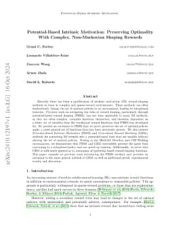 Potential-Based Intrinsic Motivation: Preserving Optimality With
  Complex, Non-Markovian Shaping Rewards