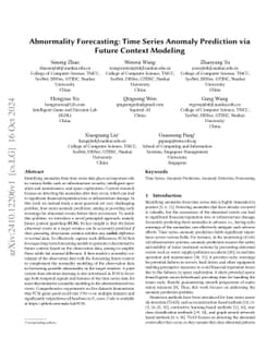 Abnormality Forecasting: Time Series Anomaly Prediction via Future
  Context Modeling