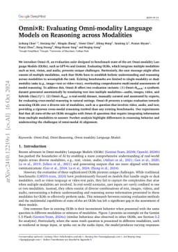 OmnixR: Evaluating Omni-modality Language Models on Reasoning across
  Modalities