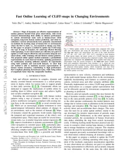 Fast Online Learning of CLiFF-maps in Changing Environments