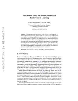 Dual Action Policy for Robust Sim-to-Real Reinforcement Learning