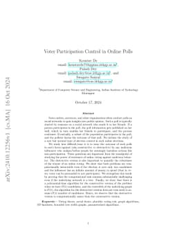 Voter Participation Control in Online Polls