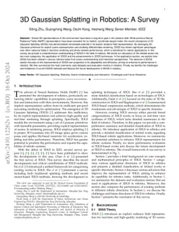 3D Gaussian Splatting in Robotics: A Survey
