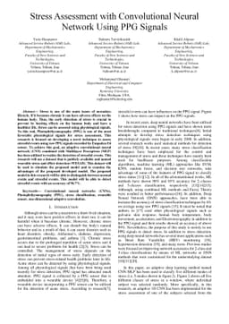 Stress Assessment with Convolutional Neural Network Using PPG Signals
