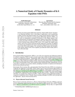 A Numerical Study of Chaotic Dynamics of K-S Equation with FNOs