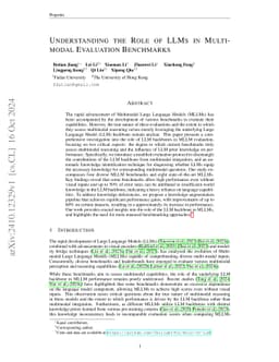 Understanding the Role of LLMs in Multimodal Evaluation Benchmarks