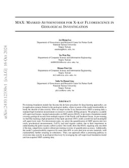 MAX: Masked Autoencoder for X-ray Fluorescence in Geological
  Investigation