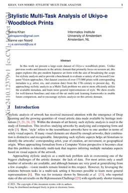 Stylistic Multi-Task Analysis of Ukiyo-e Woodblock Prints