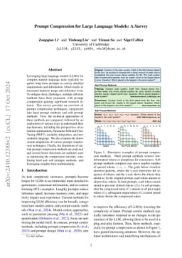 Prompt Compression for Large Language Models: A Survey