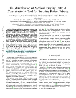 De-Identification of Medical Imaging Data: A Comprehensive Tool for
  Ensuring Patient Privacy