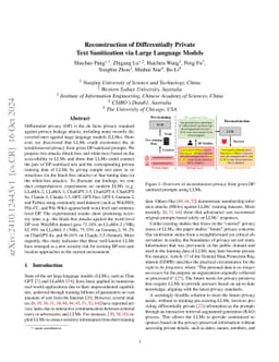 Reconstruction of Differentially Private Text Sanitization via Large Language Models