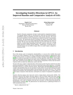 Investigating Sensitive Directions in GPT-2: An Improved Baseline and
  Comparative Analysis of SAEs