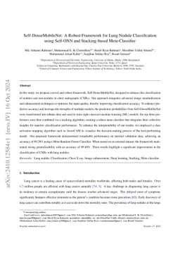 Self-DenseMobileNet: A Robust Framework for Lung Nodule Classification
  using Self-ONN and Stacking-based Meta-Classifier