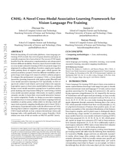 CMAL: A Novel Cross-Modal Associative Learning Framework for
  Vision-Language Pre-Training
