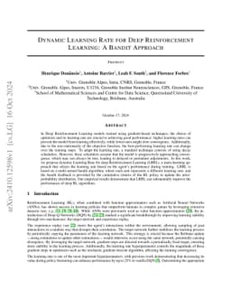 Dynamic Learning Rate for Deep Reinforcement Learning: A Bandit Approach