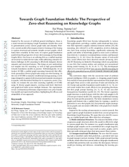 Towards Graph Foundation Models: The Perspective of Zero-shot Reasoning
  on Knowledge Graphs