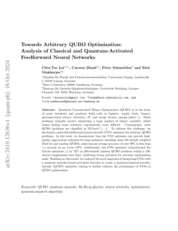 Towards Arbitrary QUBO Optimization: Analysis of Classical and
  Quantum-Activated Feedforward Neural Networks