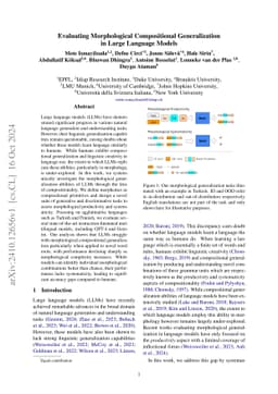 Evaluating Morphological Compositional Generalization in Large Language Models