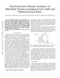 Non-Conservative Obstacle Avoidance for Multi-Body Systems Leveraging
  Convex Hulls and Predicted Closest Points