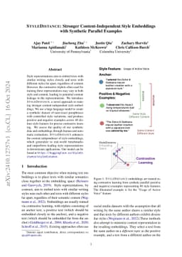StyleDistance: Stronger Content-Independent Style Embeddings with Synthetic Parallel Examples