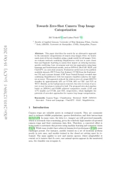 Towards Zero-Shot Camera Trap Image Categorization