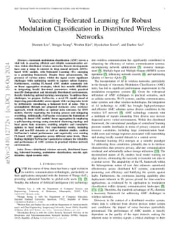 Vaccinating Federated Learning for Robust Modulation Classification in
  Distributed Wireless Networks