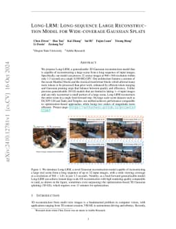 Long-LRM: Long-sequence Large Reconstruction Model for Wide-coverage
  Gaussian Splats