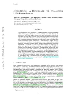 JudgeBench: A Benchmark for Evaluating LLM-based Judges