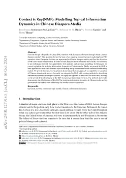 Context is Key(NMF): Modelling Topical Information Dynamics in Chinese
  Diaspora Media