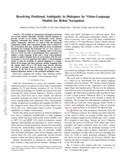 Resolving Positional Ambiguity in Dialogues by Vision-Language Models
  for Robot Navigation