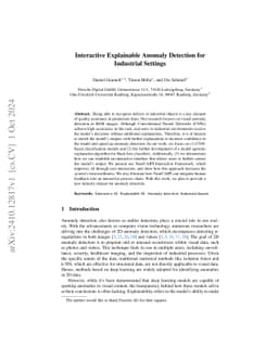 Interactive Explainable Anomaly Detection for Industrial Settings