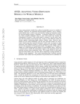 AVID: Adapting Video Diffusion Models to World Models