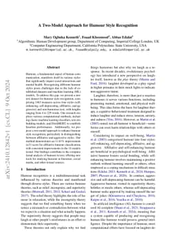 A Two-Model Approach for Humour Style Recognition