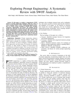 Exploring Prompt Engineering: A Systematic Review with SWOT Analysis