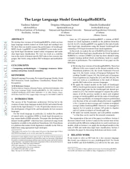The Large Language Model GreekLegalRoBERTa