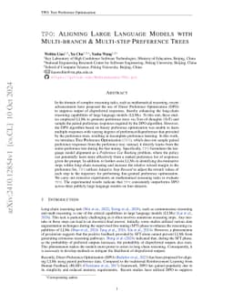 TPO: Aligning Large Language Models with Multi-branch & Multi-step Preference Trees
