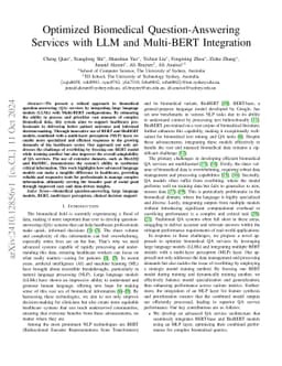 Optimized Biomedical Question-Answering Services with LLM and Multi-BERT
  Integration