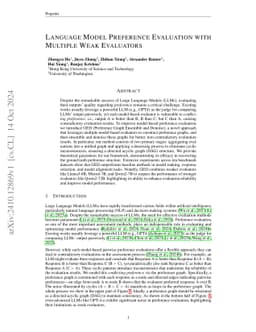Language Model Preference Evaluation with Multiple Weak Evaluators