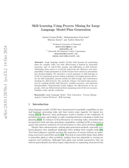 Skill Learning Using Process Mining for Large Language Model Plan
  Generation