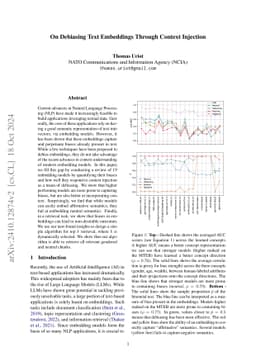 On Debiasing Text Embeddings Through Context Injection