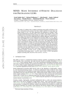 MIND: Math Informed syNthetic Dialogues for Pretraining LLMs