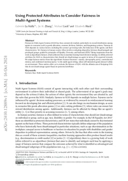 Using Protected Attributes to Consider Fairness in Multi-Agent Systems