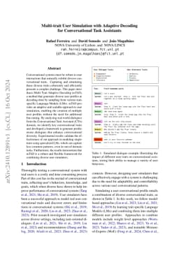 Multi-trait User Simulation with Adaptive Decoding for Conversational
  Task Assistants