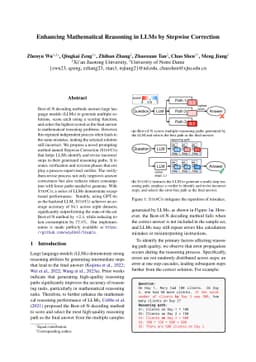Enhancing Mathematical Reasoning in LLMs by Stepwise Correction