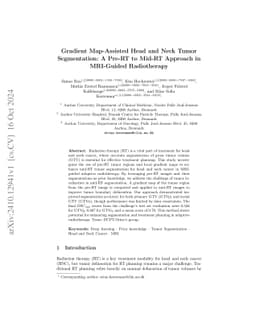 Gradient Map-Assisted Head and Neck Tumor Segmentation: A Pre-RT to
  Mid-RT Approach in MRI-Guided Radiotherapy