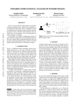 Towards Computational Analysis of Pansori Singing