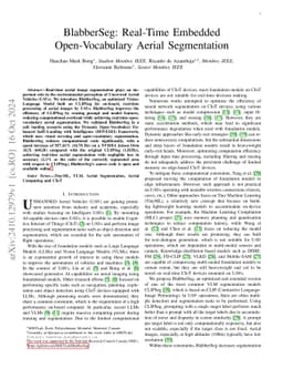 BlabberSeg: Real-Time Embedded Open-Vocabulary Aerial Segmentation