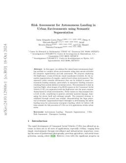 Risk Assessment for Autonomous Landing in Urban Environments using
  Semantic Segmentation